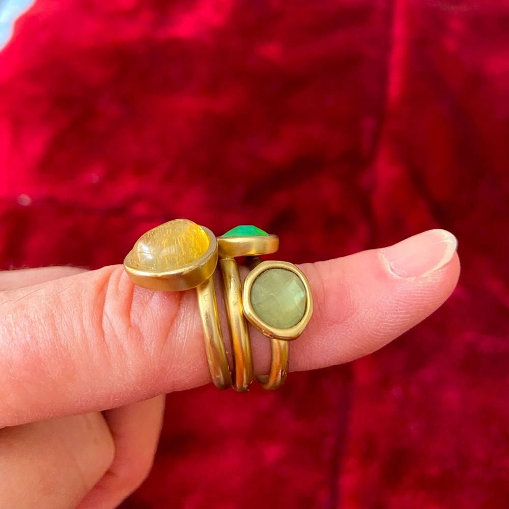 Stacking rings(3) and matching earrings from Lia Sophia. Rings size 8